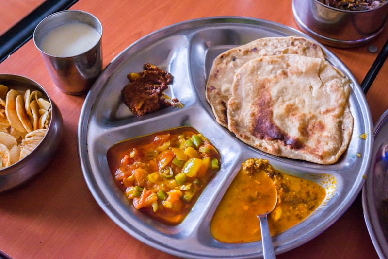 Freshly cooked Indian dishes